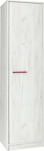Maridex Šatní skříň REST R01  50/195/51 barevné provedení: /šedá/růžové úchyty