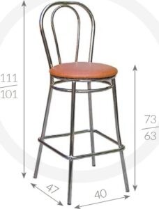 Metpol Barová židle Tulipán  111/101 x 73/63 x 47 x 40