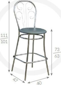 Metpol Barová židle Cezar  111/101 x 73/63 x 47x 40